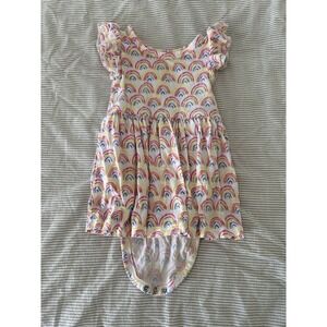 Play by Little Sleepies Twirl Dress 6-12 Months Rainbow Pink Bodysuit Bamboo